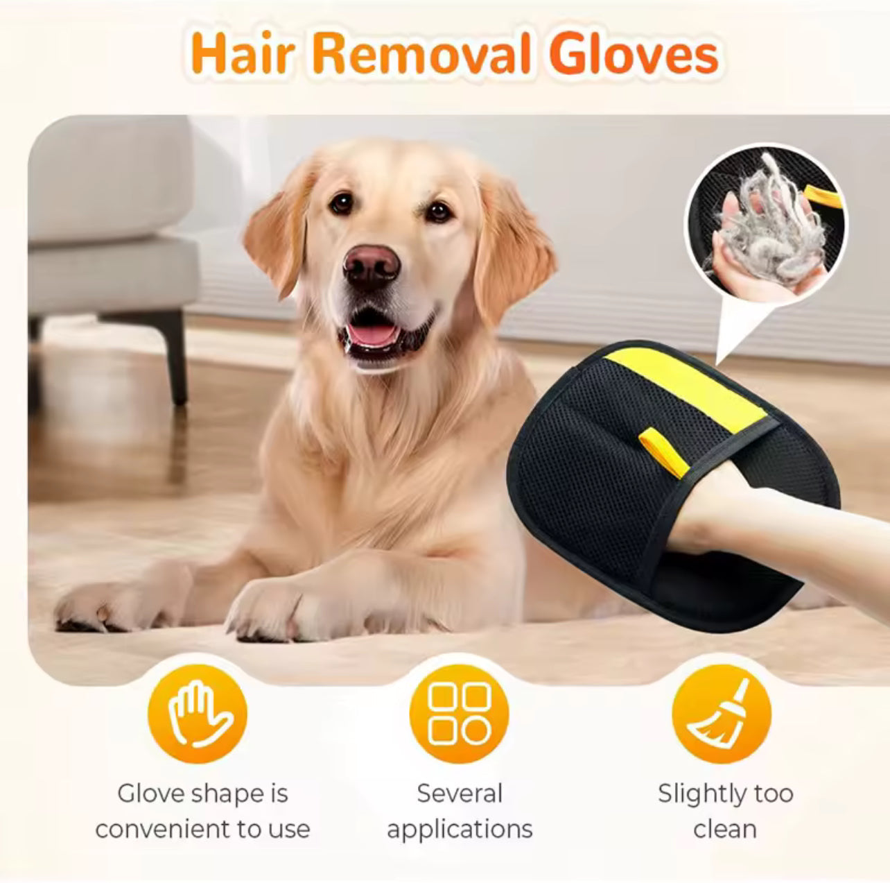 Reusable Pet Hair Removal Gloves