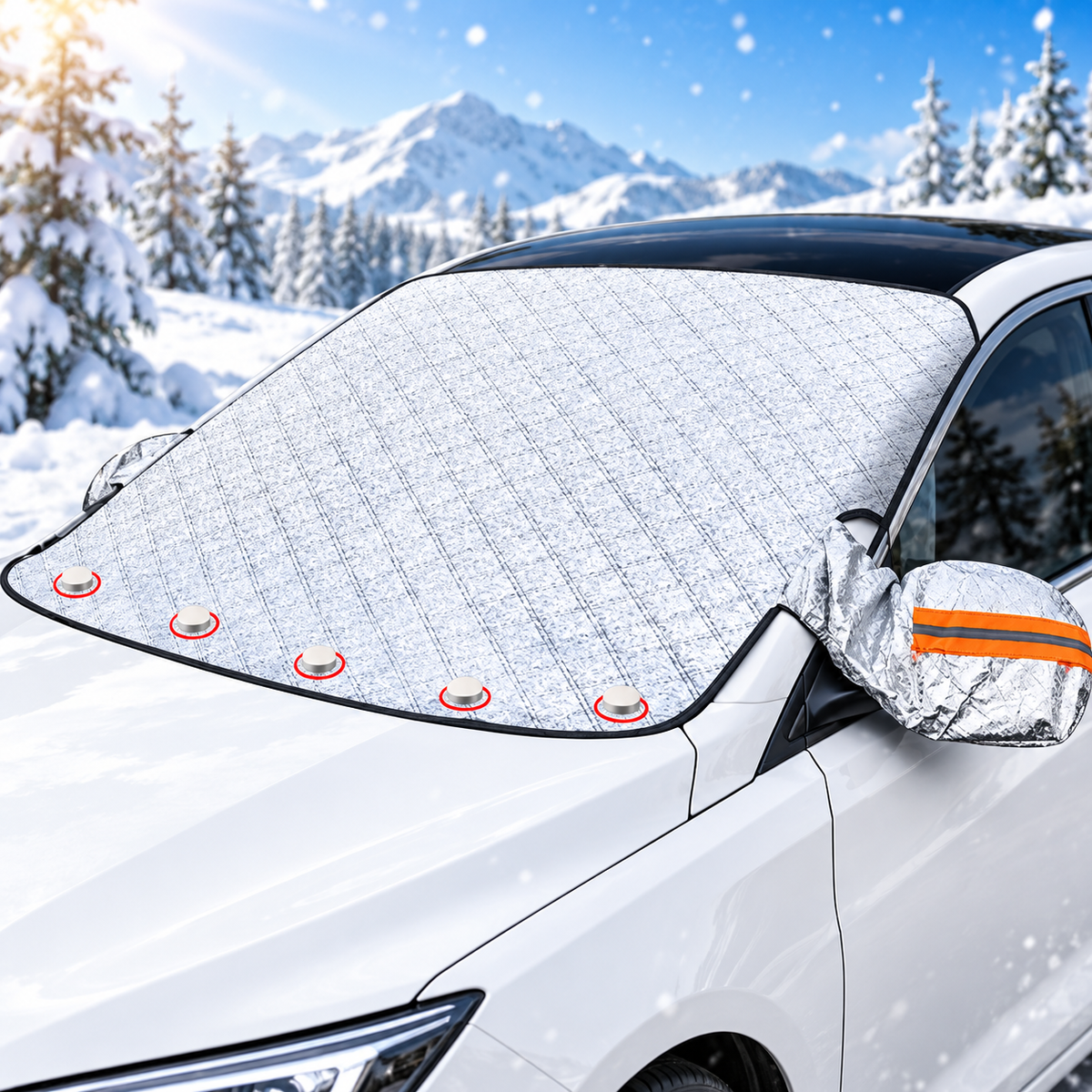 🚗 All-Season Magnetic Windshield Cover — Sun, Frost & Snow Protection