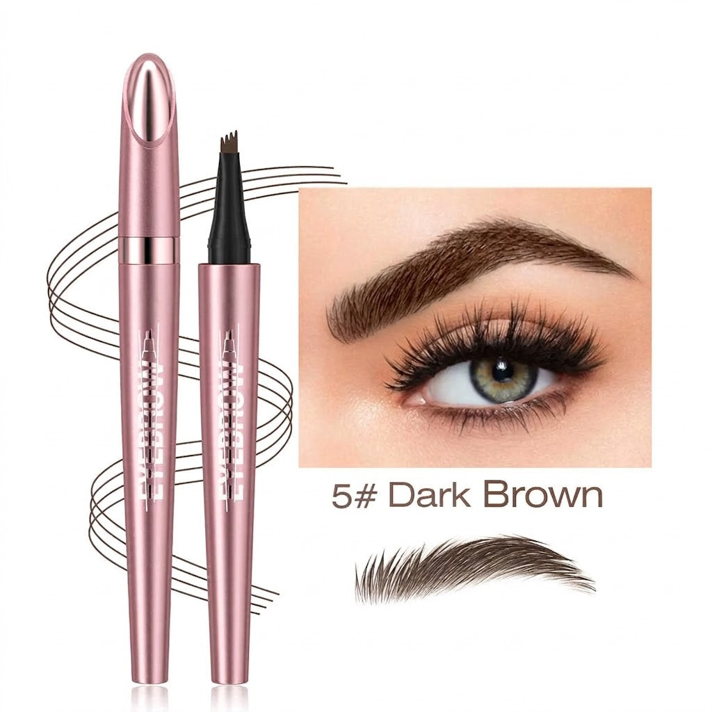 Micro-Fork Eyebrow Pencil:Waterproof,Natural Hair-Like Strokes & Long-Lasting