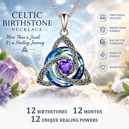 Personalized Celtic Knot Birthstone Necklace 🎁