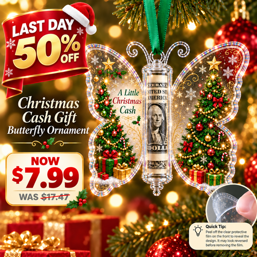 🔥Last Day 50% OFF🦋💵 Christmas Cash Gift Butterfly Ornament – Holiday Money Holder Keepsake 🎄✨