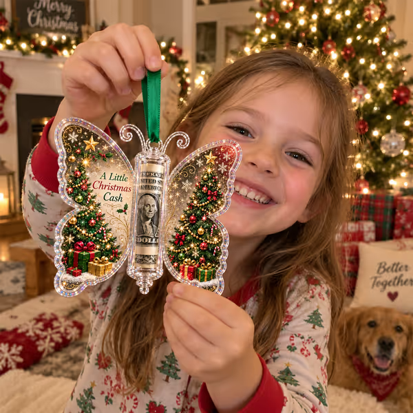 🔥Last Day 50% OFF🦋💵 Christmas Cash Gift Butterfly Ornament – Holiday Money Holder Keepsake 🎄✨