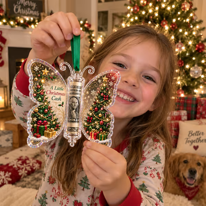 🔥Last Day 50% OFF🦋💵 Christmas Cash Gift Butterfly Ornament – Holiday Money Holder Keepsake 🎄✨