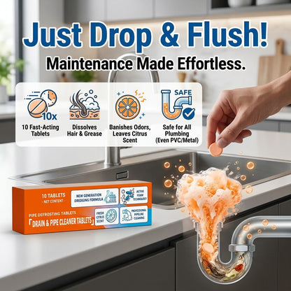 💥Foaming Drain Cleaner Tablets — Active Oxygen, Non-Toxic | Unclogs & Freshens Every Drain in Your Home