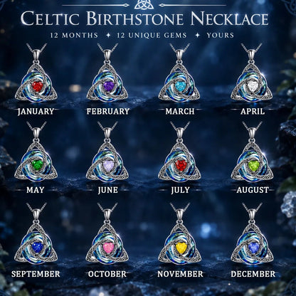 Personalized Celtic Knot Birthstone Necklace 🎁