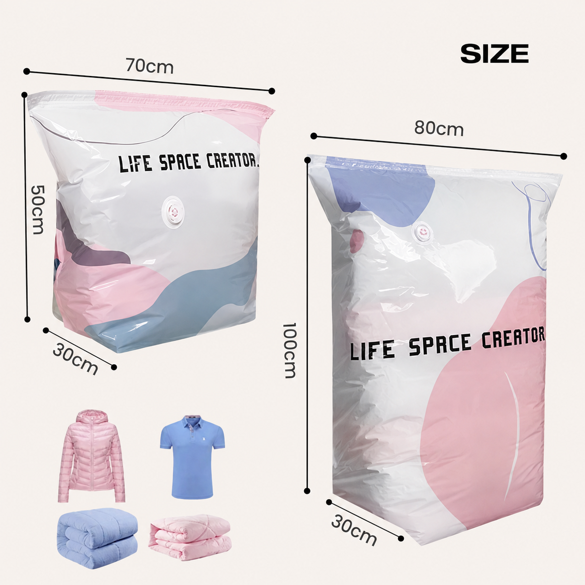 💨 Buy 1 Get 1 Free No-Pump 3D Vacuum Storage Bags