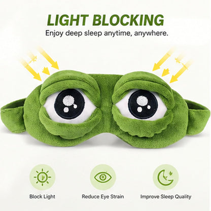 Frog Sleep Mask – Plush Blackout Eye Mask for Sleep, Travel & Naps