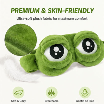 Frog Sleep Mask – Plush Blackout Eye Mask for Sleep, Travel & Naps