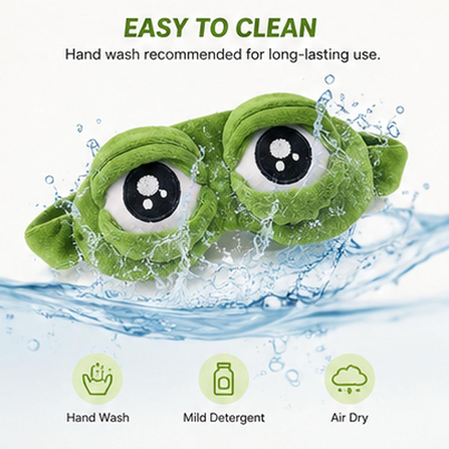 Frog Sleep Mask – Plush Blackout Eye Mask for Sleep, Travel & Naps