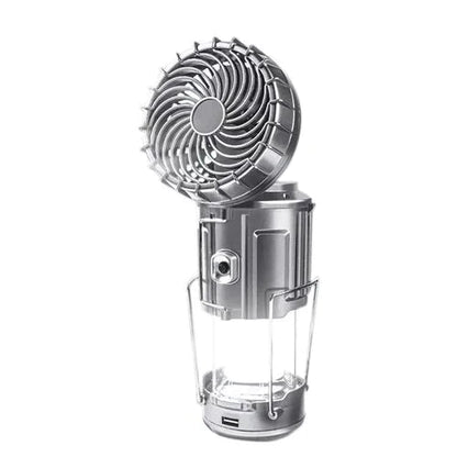 Portable LED Camping Light with Fan, Solar Charging,Essential items for camping and night fishing