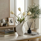 Modern Sculptural Twisted Ceramic Vase