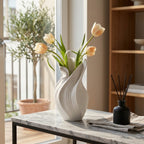 Modern Sculptural Twisted Ceramic Vase