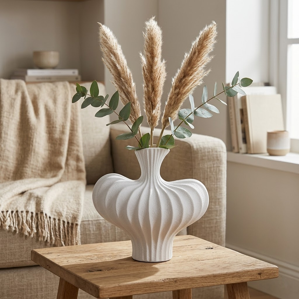 The Serene Contour Textured Vase