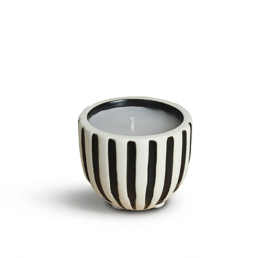 Striped Ceramic Candle Holder Ornament