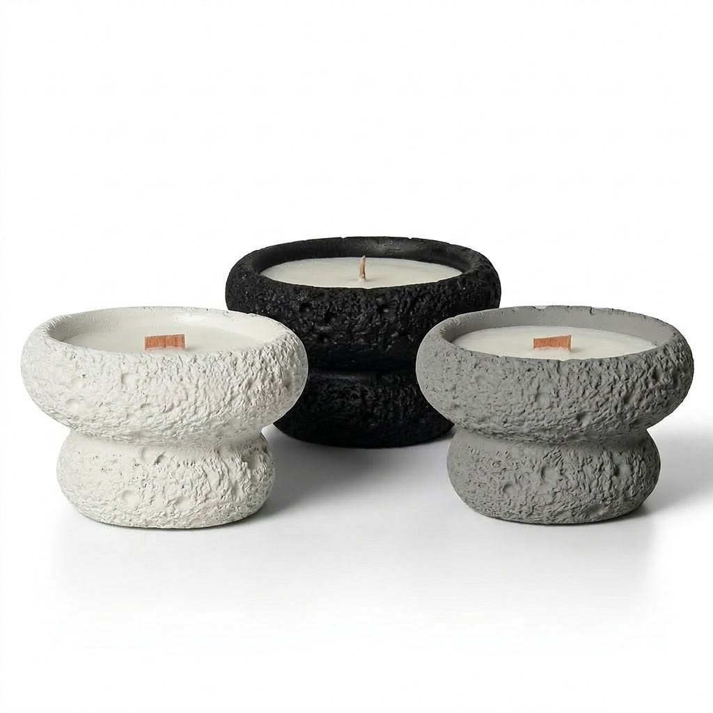 Nordic Concrete Mushroom Candle Holder