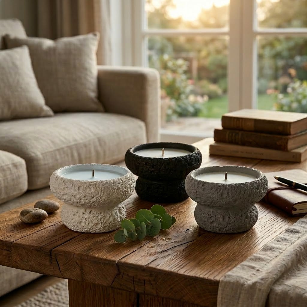 Nordic Concrete Mushroom Candle Holder